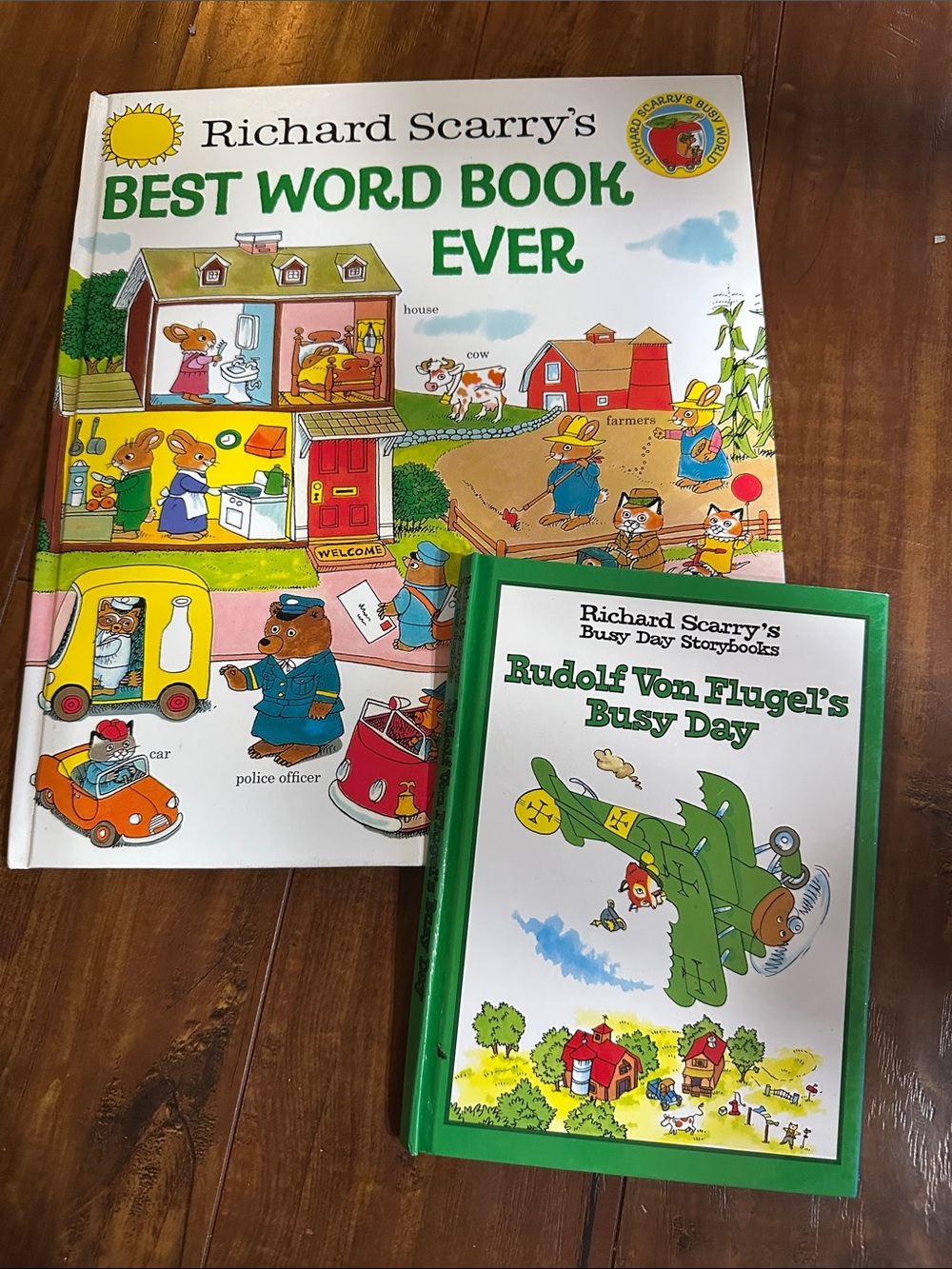 Richard Scarry Book Lot 2 Best Word Book Ever Rudolf Von Flugel Busy Day 1997